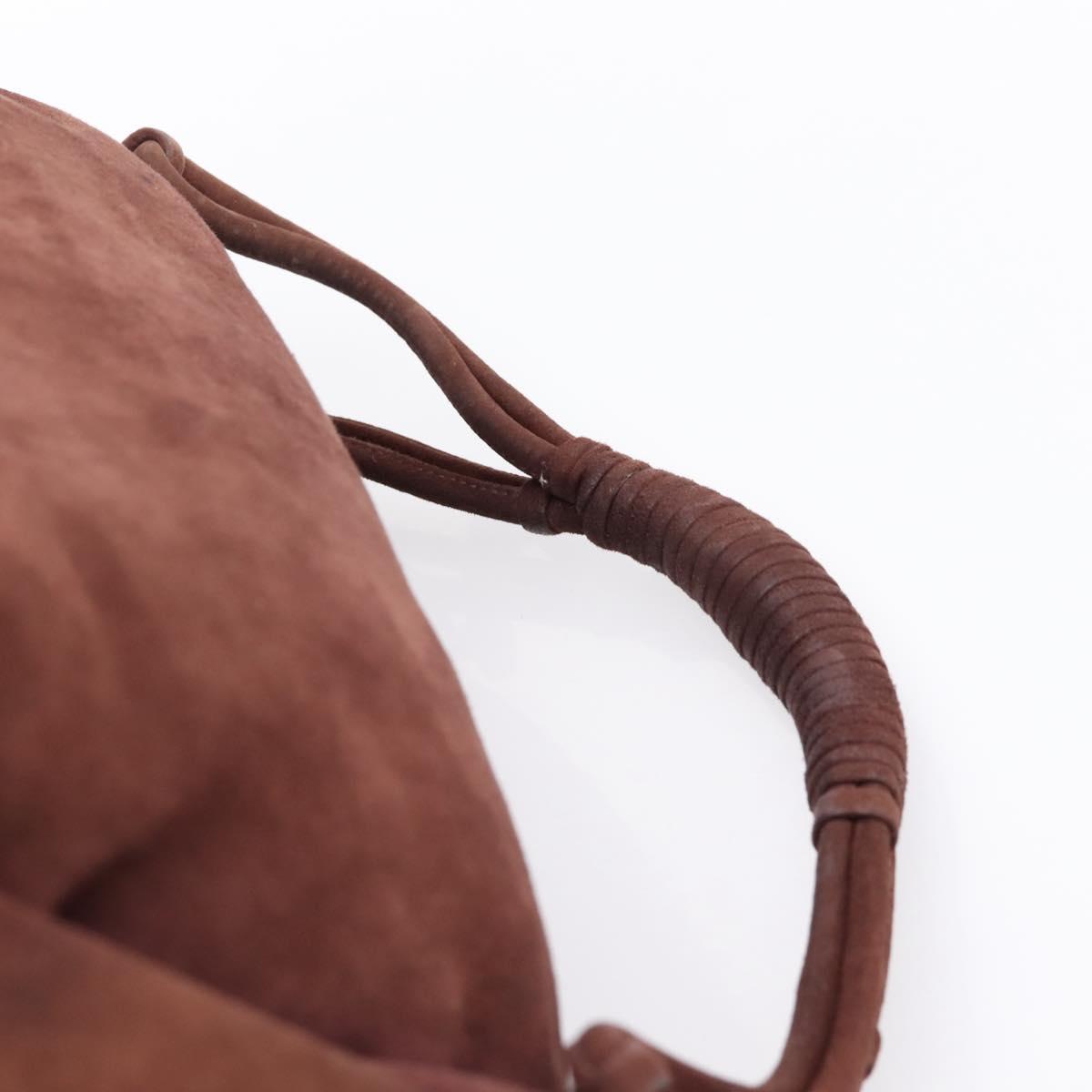 BOTTEGA VENETA Hand Bag Suede Bordeaux Gold Tone Auth 201251