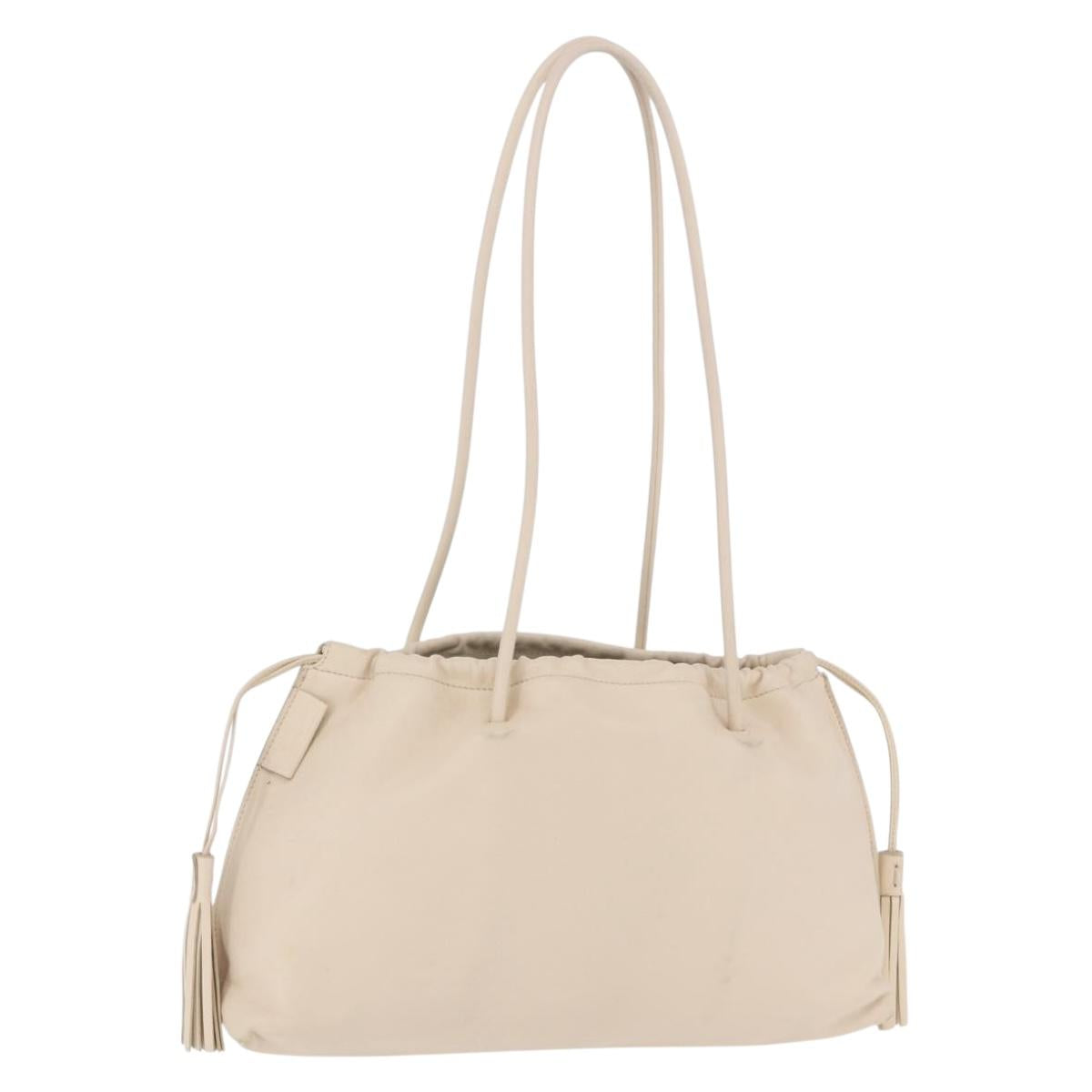 GUCCI Shoulder Bag Leather Cream 001 4403 Auth 201255