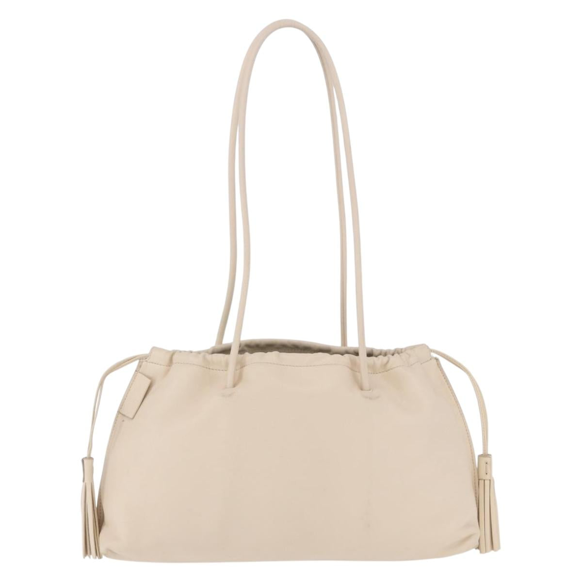 GUCCI Shoulder Bag Leather Cream 001 4403 Auth 201255