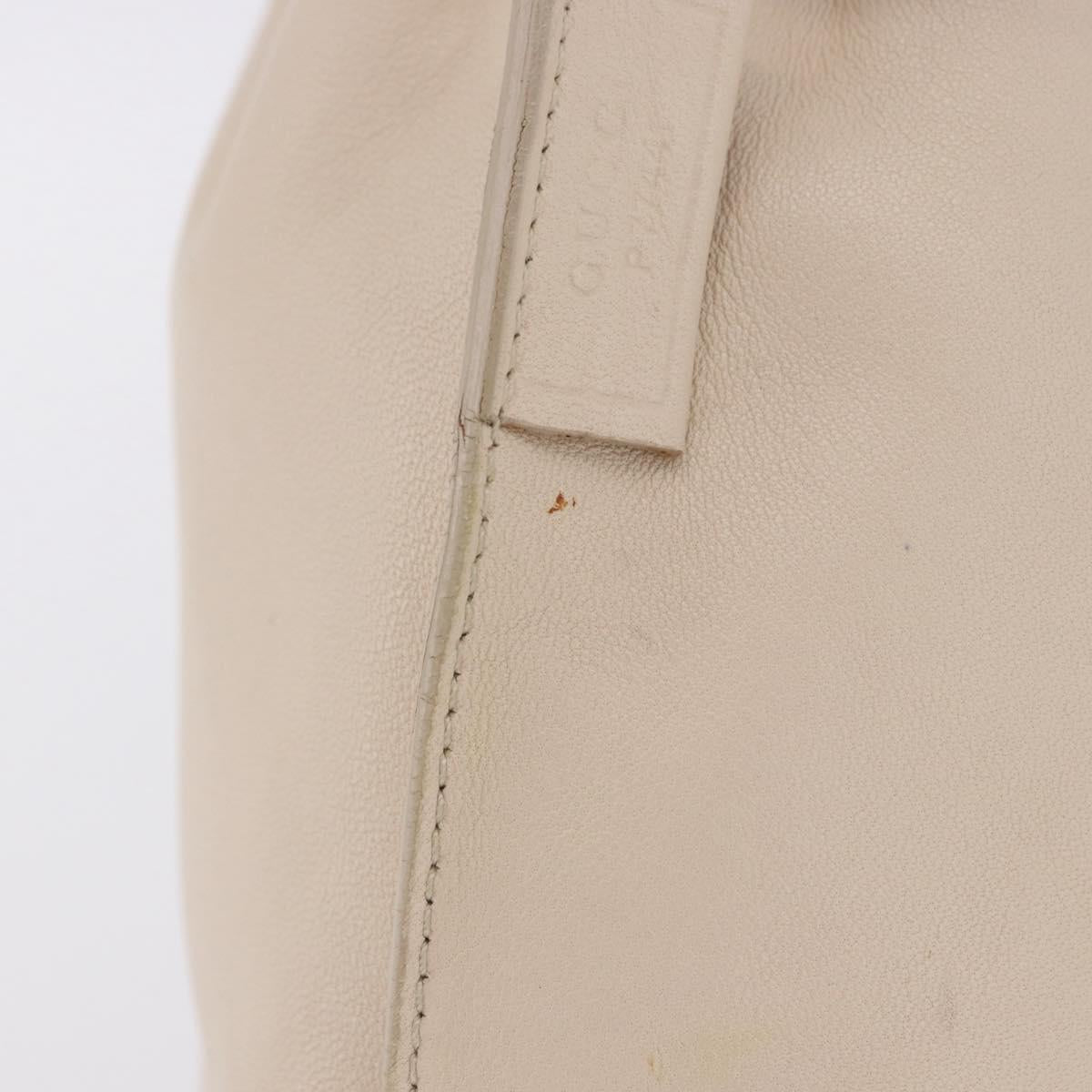 GUCCI Shoulder Bag Leather Cream 001 4403 Auth 201255