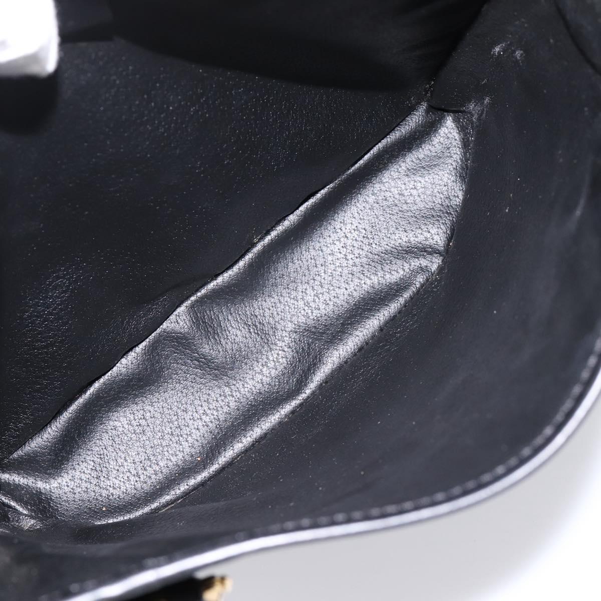 CELINE Macadam Canvas Hand Bag PVC Leather Black Gold Auth 201262V
