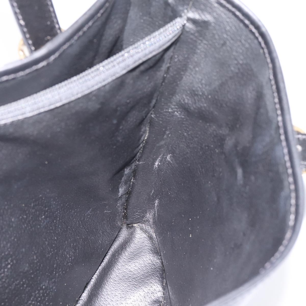 CELINE Macadam Canvas Hand Bag PVC Leather Black Gold Auth 201262V