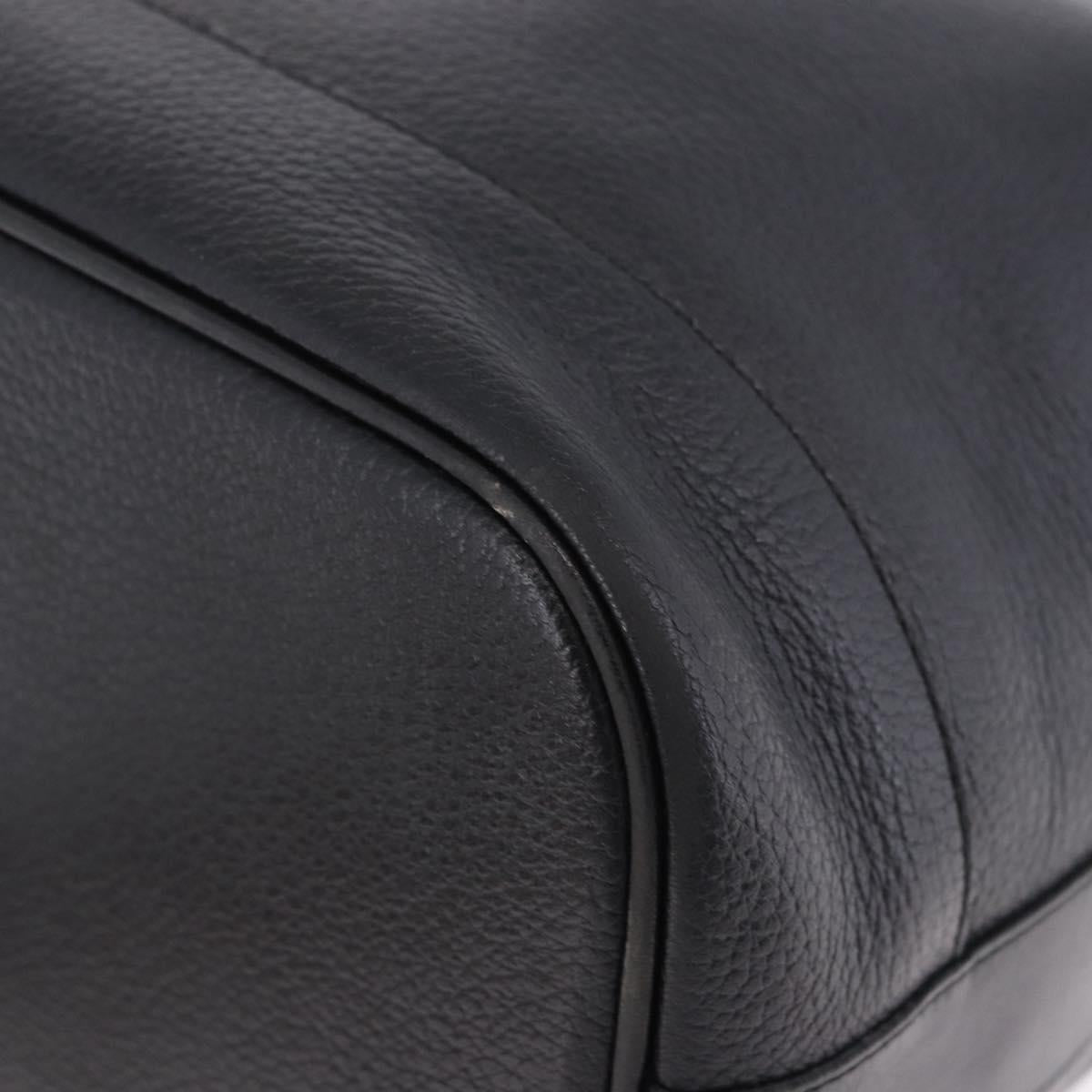 Burberrys Shoulder Bag Leather Black Gold Tone Auth 201263A