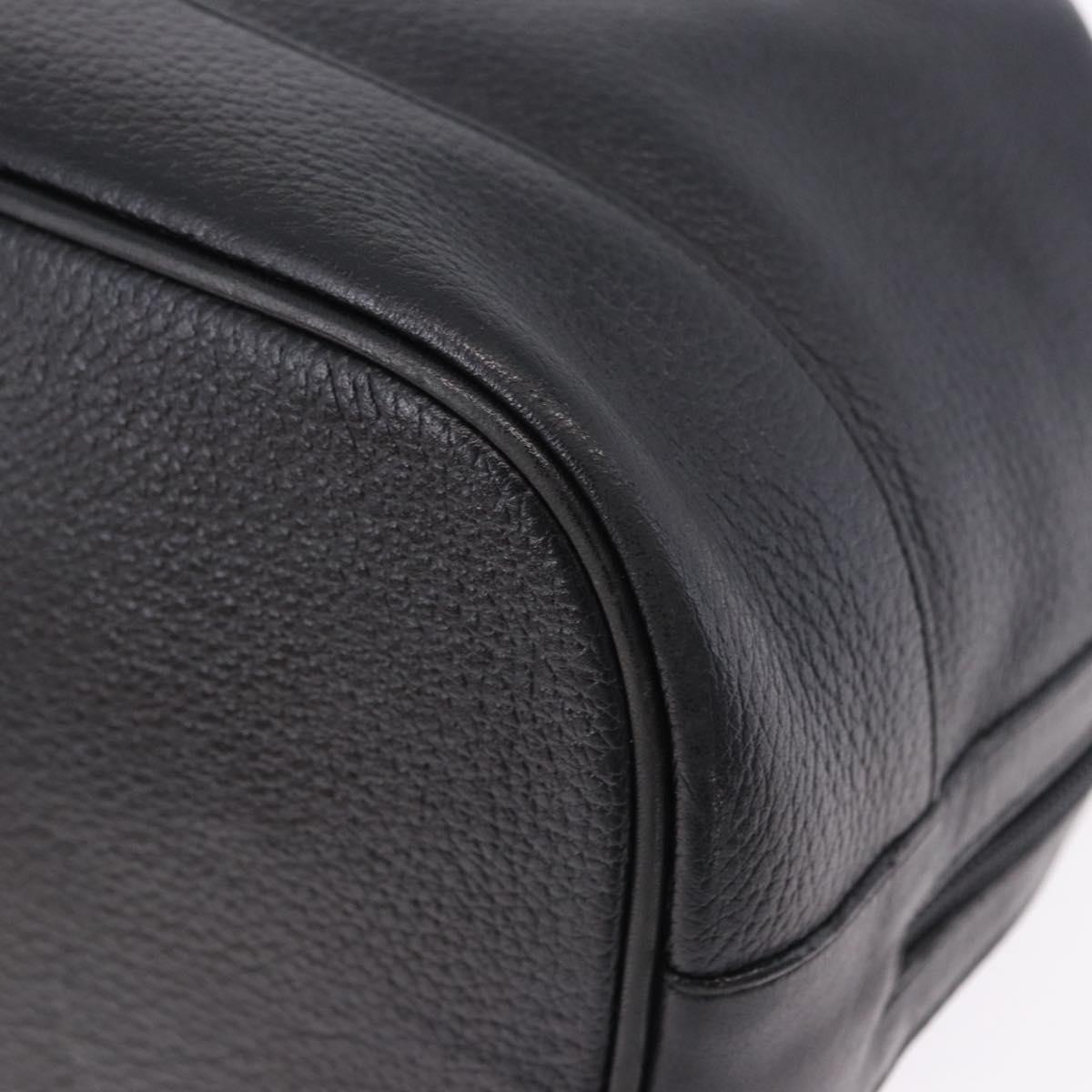 Burberrys Shoulder Bag Leather Black Gold Tone Auth 201263A