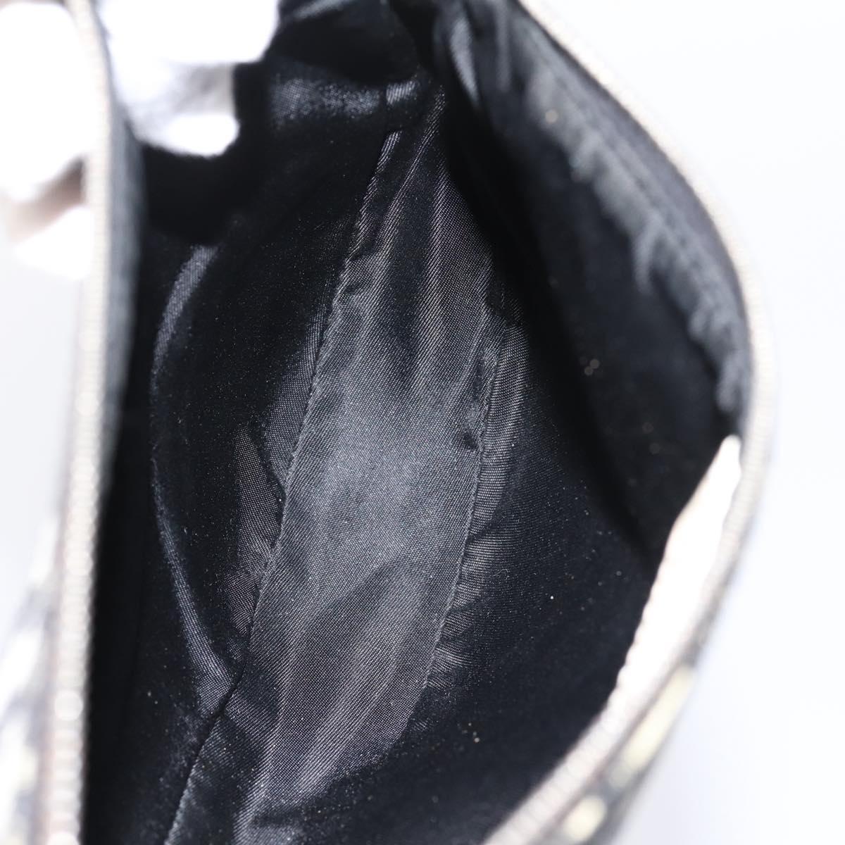 Christian Dior Trotter Saddle Accessory Pouch PVC Black White Auth 201266V