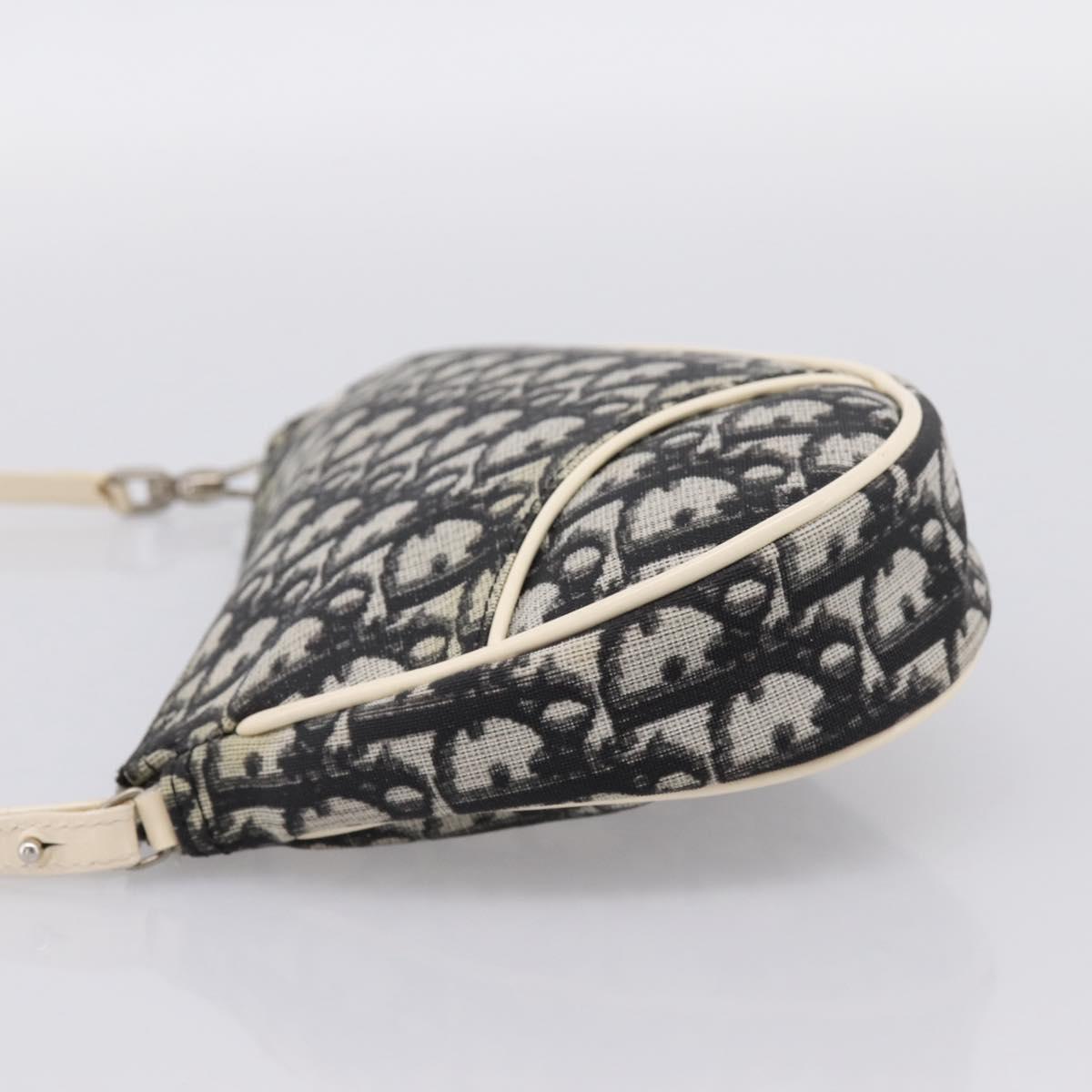Christian Dior Trotter Saddle Accessory Pouch PVC Black White Auth 201266V