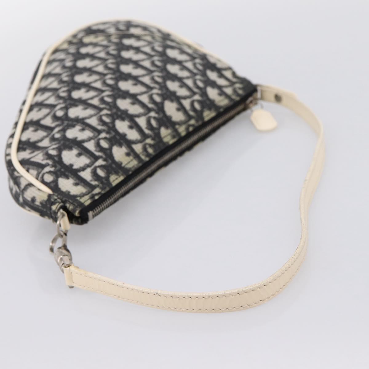 Christian Dior Trotter Saddle Accessory Pouch PVC Black White Auth 201266V