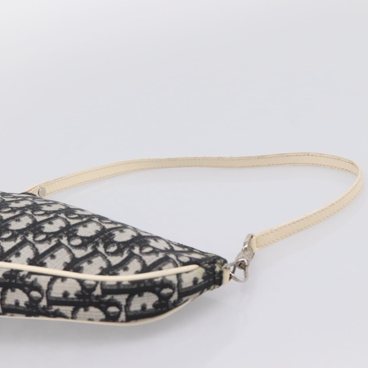 Christian Dior Trotter Saddle Accessory Pouch PVC Black White Auth 201266V