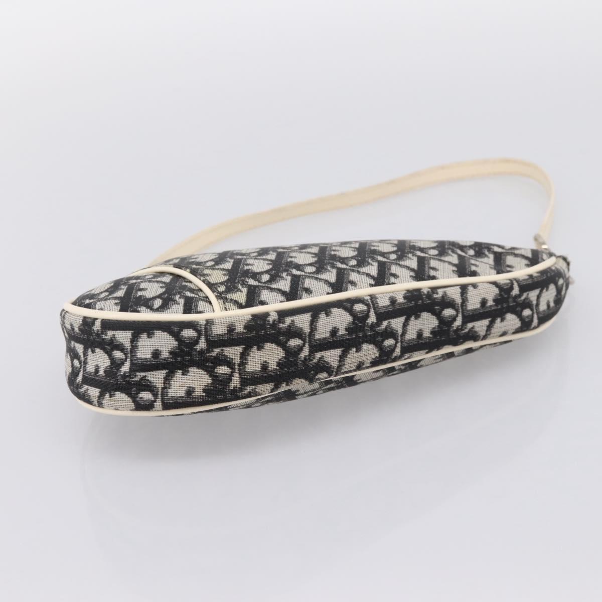 Christian Dior Trotter Saddle Accessory Pouch PVC Black White Auth 201266V