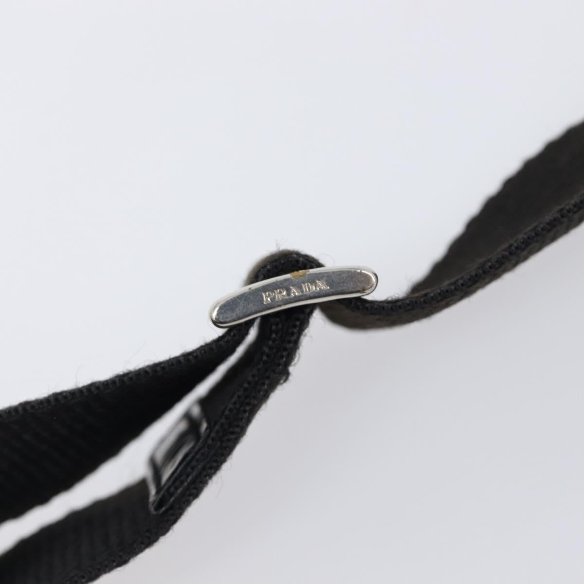 PRADA Shoulder Bag Nylon Black Silver Auth 201270