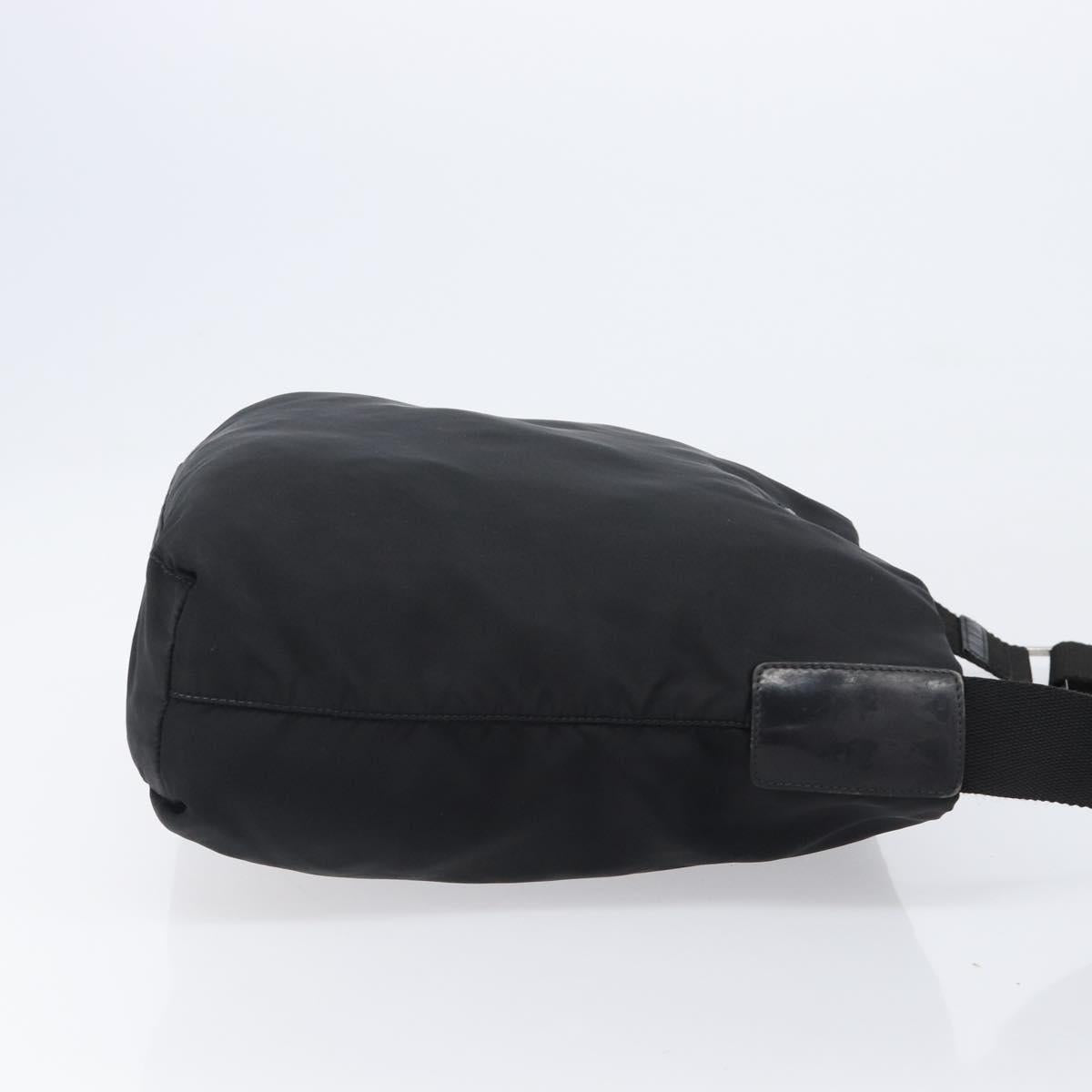 PRADA Shoulder Bag Nylon Black Silver Auth 201270
