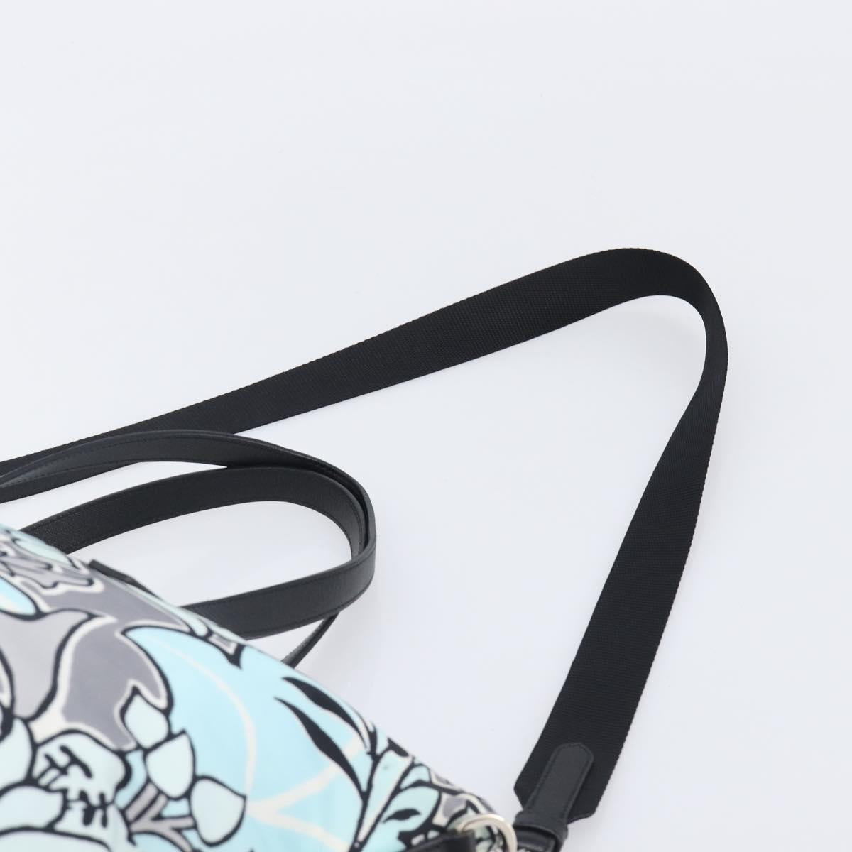 PRADA Tote Bag Nylon 2way Light Blue Silver Auth 201271A