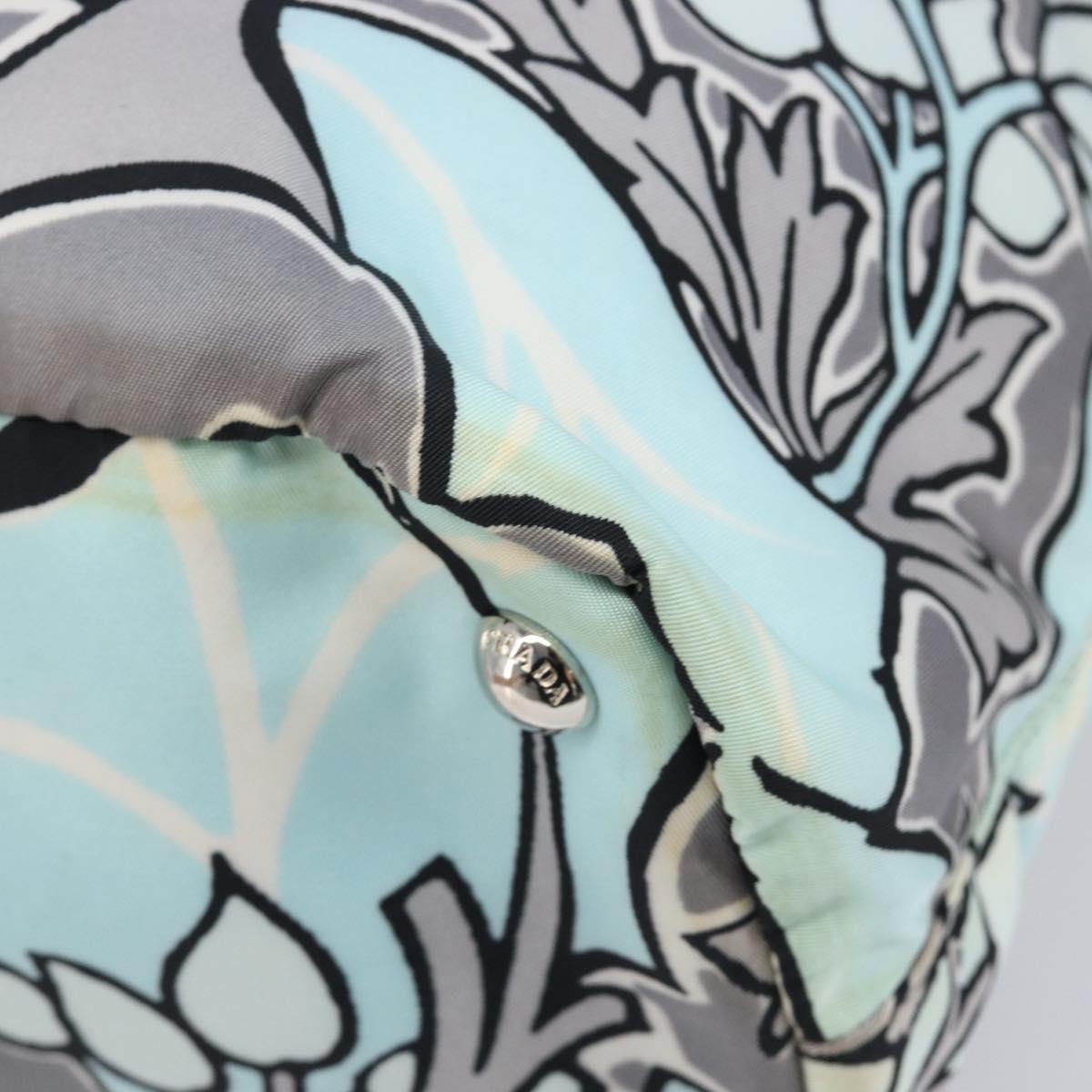 PRADA Tote Bag Nylon 2way Light Blue Silver Auth 201271A