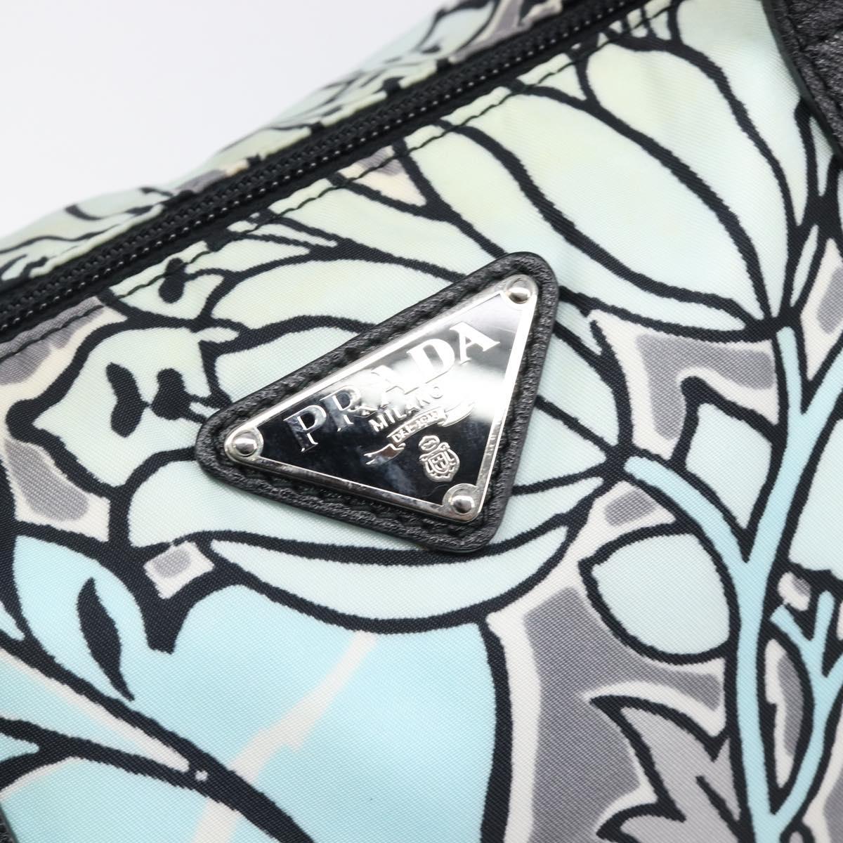 PRADA Tote Bag Nylon 2way Light Blue Silver Auth 201271A
