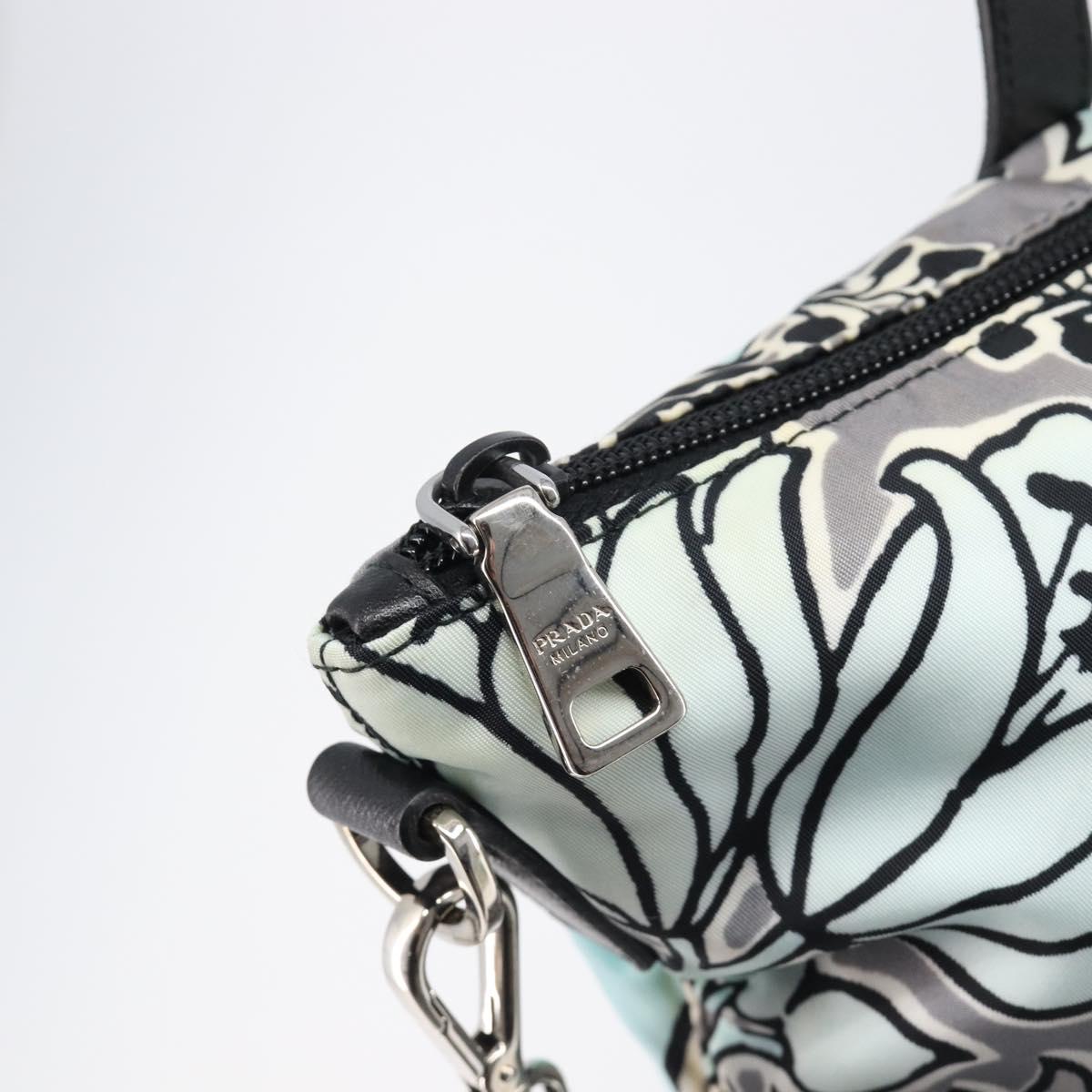 PRADA Tote Bag Nylon 2way Light Blue Silver Auth 201271A