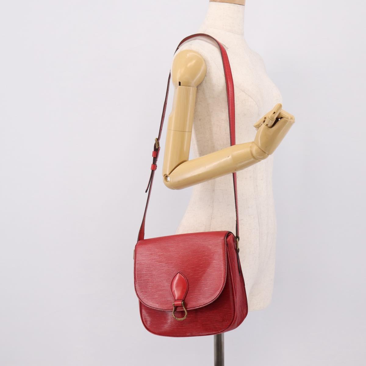 LOUIS VUITTON Epi Saint Cloud GM Shoulder Bag Red M52197 LV Auth 201273