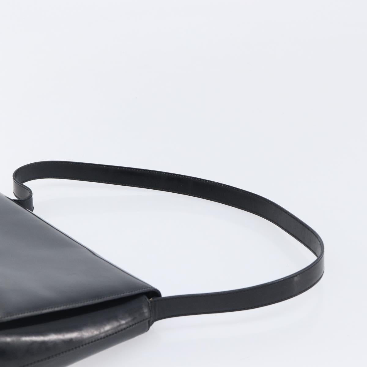 GUCCI Shoulder Bag Patent Black Gold Tone 001 3444 1812 Auth 201274