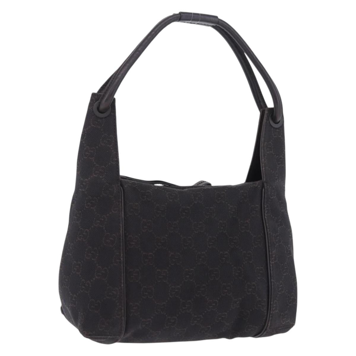GUCCI GG Canvas Shoulder Bag Black 101333 Auth 201278A