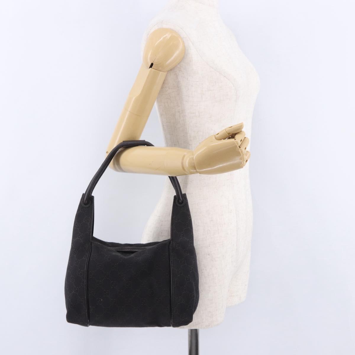 GUCCI GG Canvas Shoulder Bag Black 101333 Auth 201278A