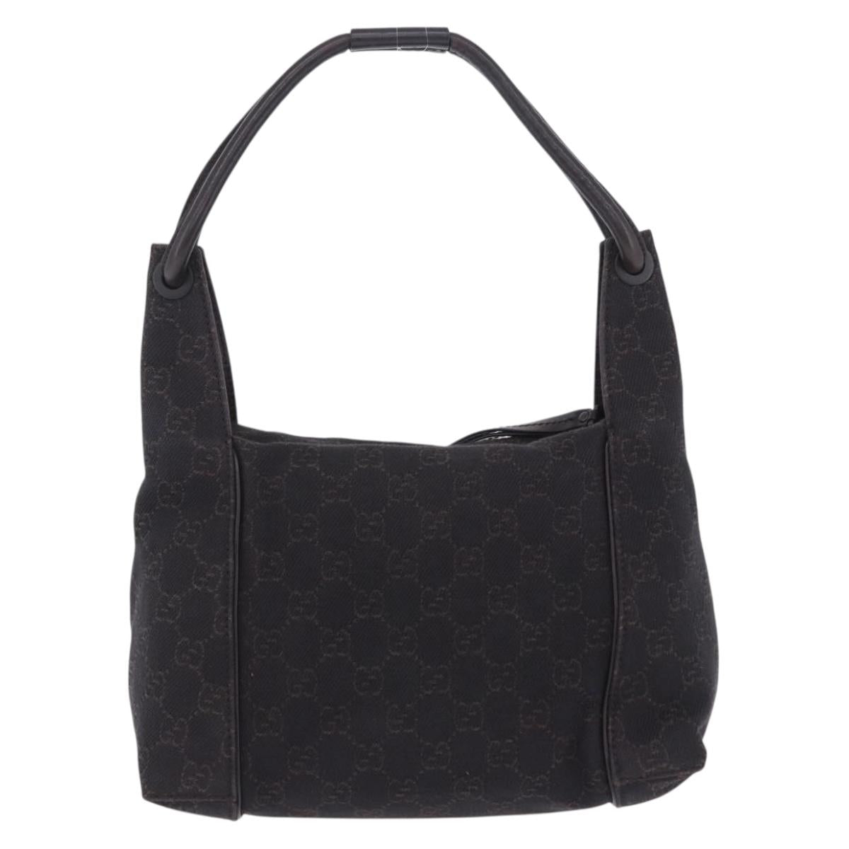 GUCCI GG Canvas Shoulder Bag Black 101333 Auth 201278A