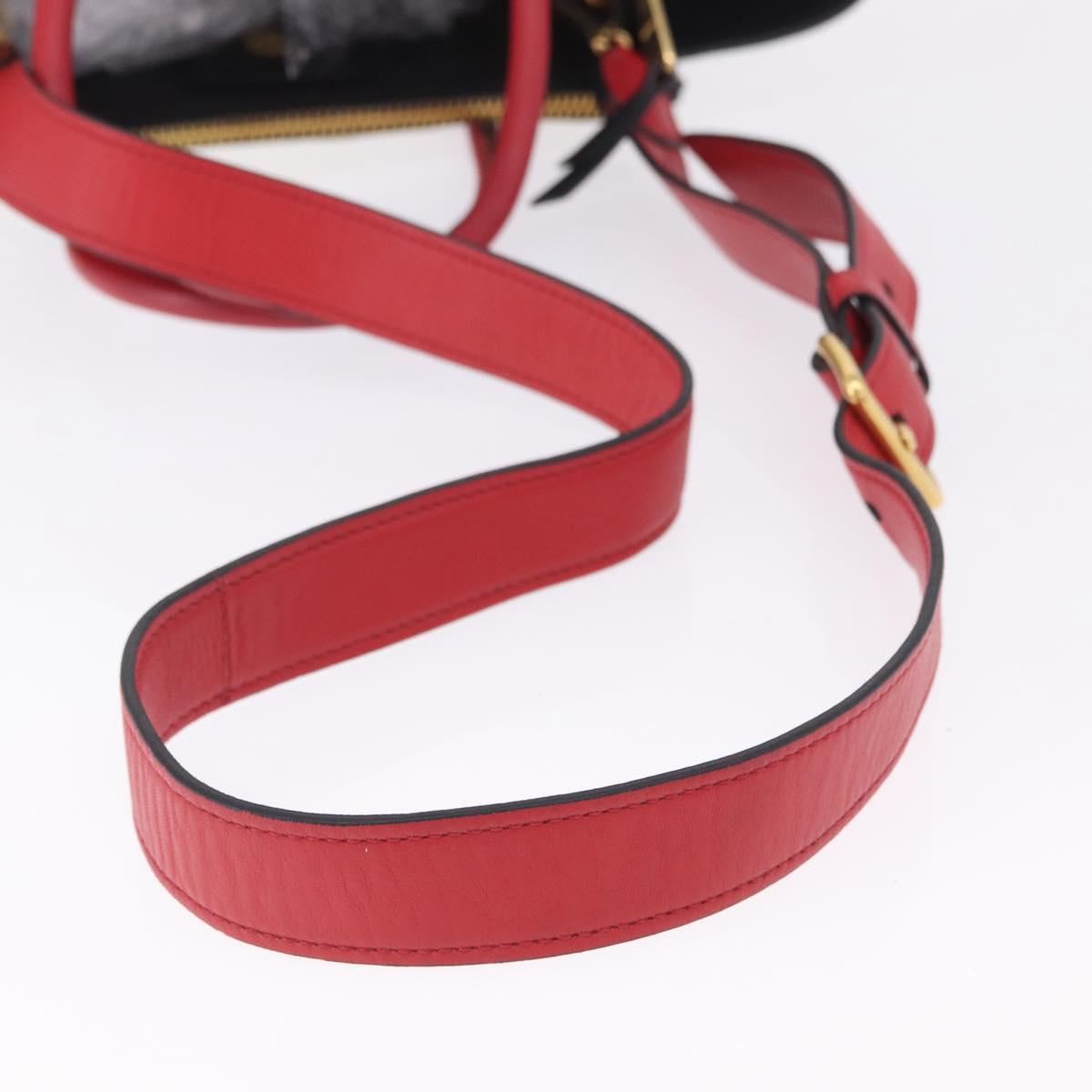 Miu Miu Biker Matelasse Hand Bag Leather 2way Ivory Red Auth 201287