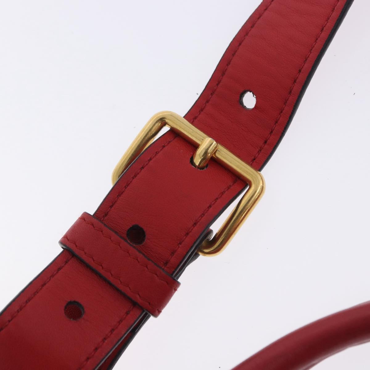 Miu Miu Biker Matelasse Hand Bag Leather 2way Ivory Red Auth 201287