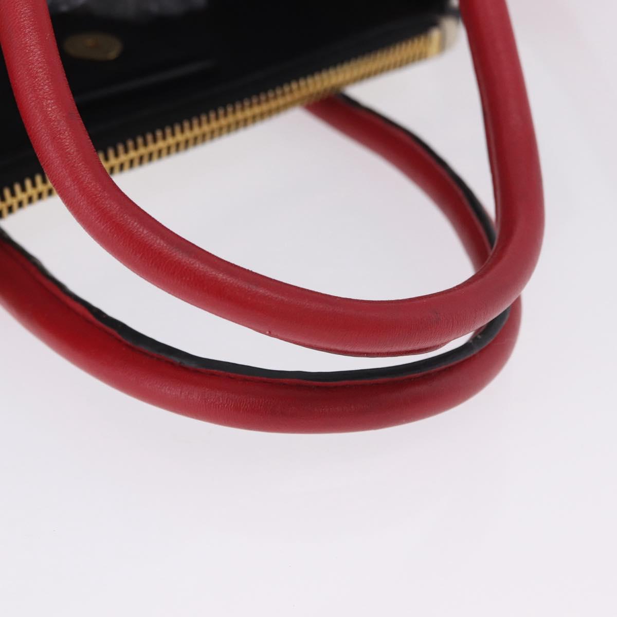 Miu Miu Biker Matelasse Hand Bag Leather 2way Ivory Red Auth 201287