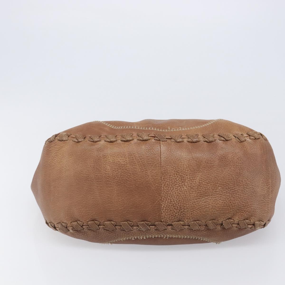 GUCCI Hand Bag Leather Brown Gold Tone 218782 Auth 201290