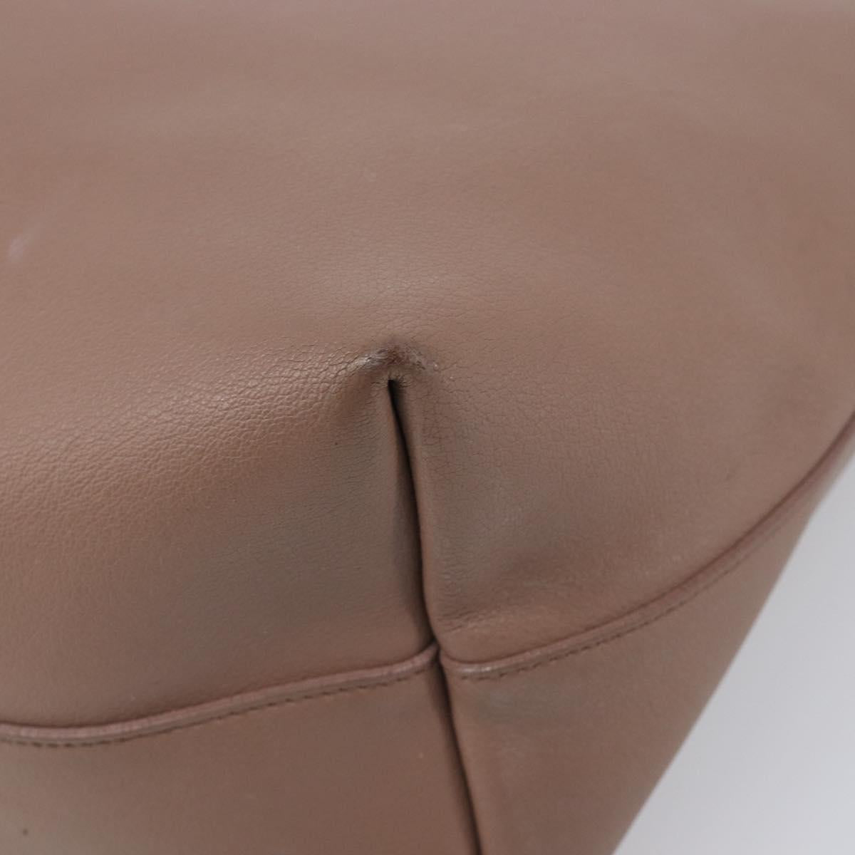 SAINT LAURENT Tote Bag Leather Pink Gold Tone 394195 Auth 201292