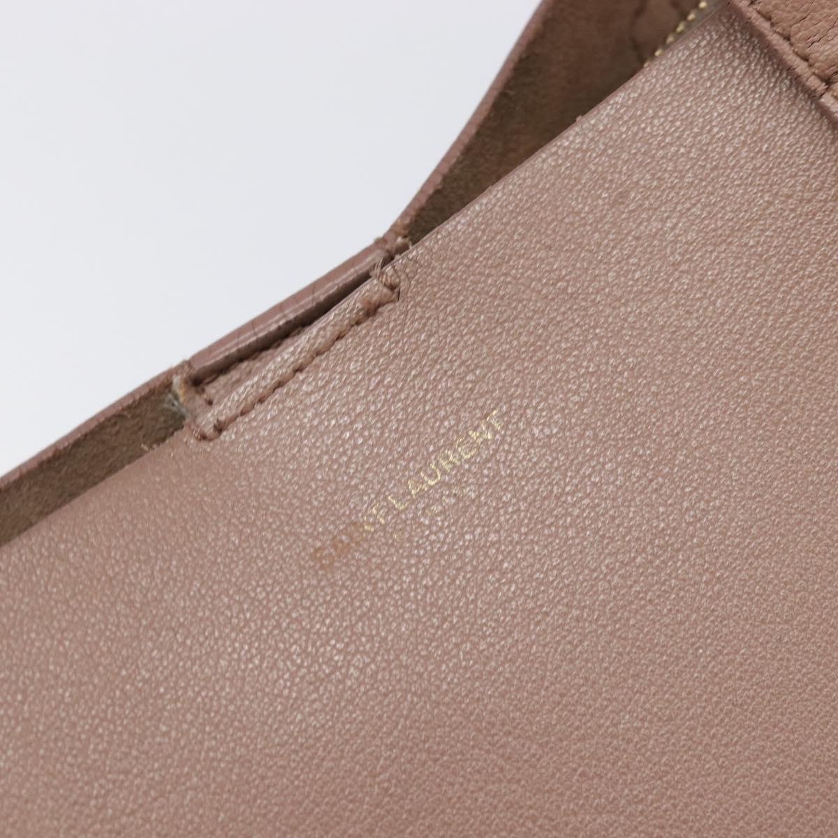 SAINT LAURENT Tote Bag Leather Pink Gold Tone 394195 Auth 201292