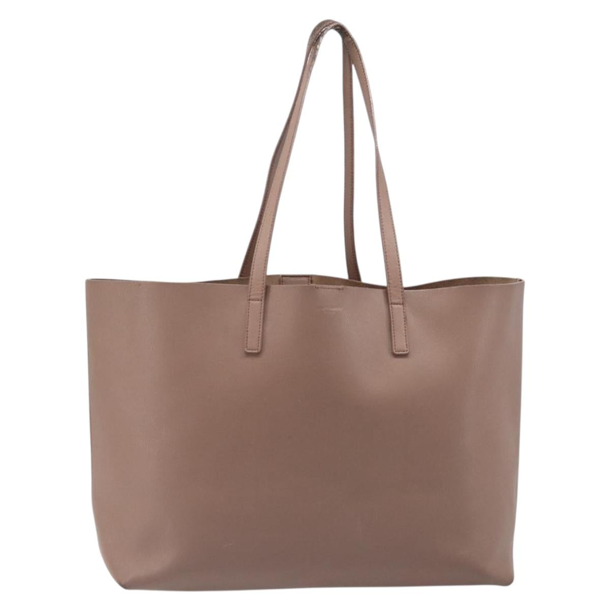 SAINT LAURENT Tote Bag Leather Pink Gold Tone 394195 Auth 201292