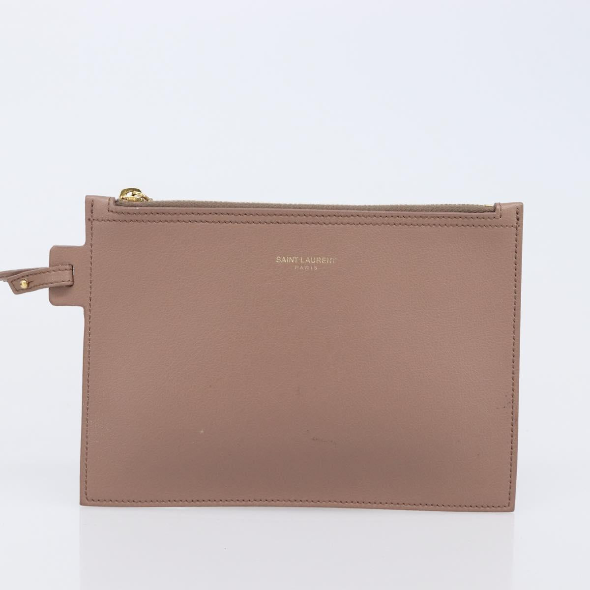SAINT LAURENT Tote Bag Leather Pink Gold Tone 394195 Auth 201292