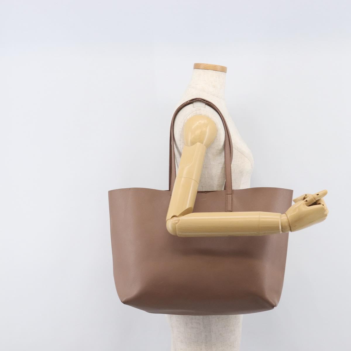 SAINT LAURENT Tote Bag Leather Pink Gold Tone 394195 Auth 201292