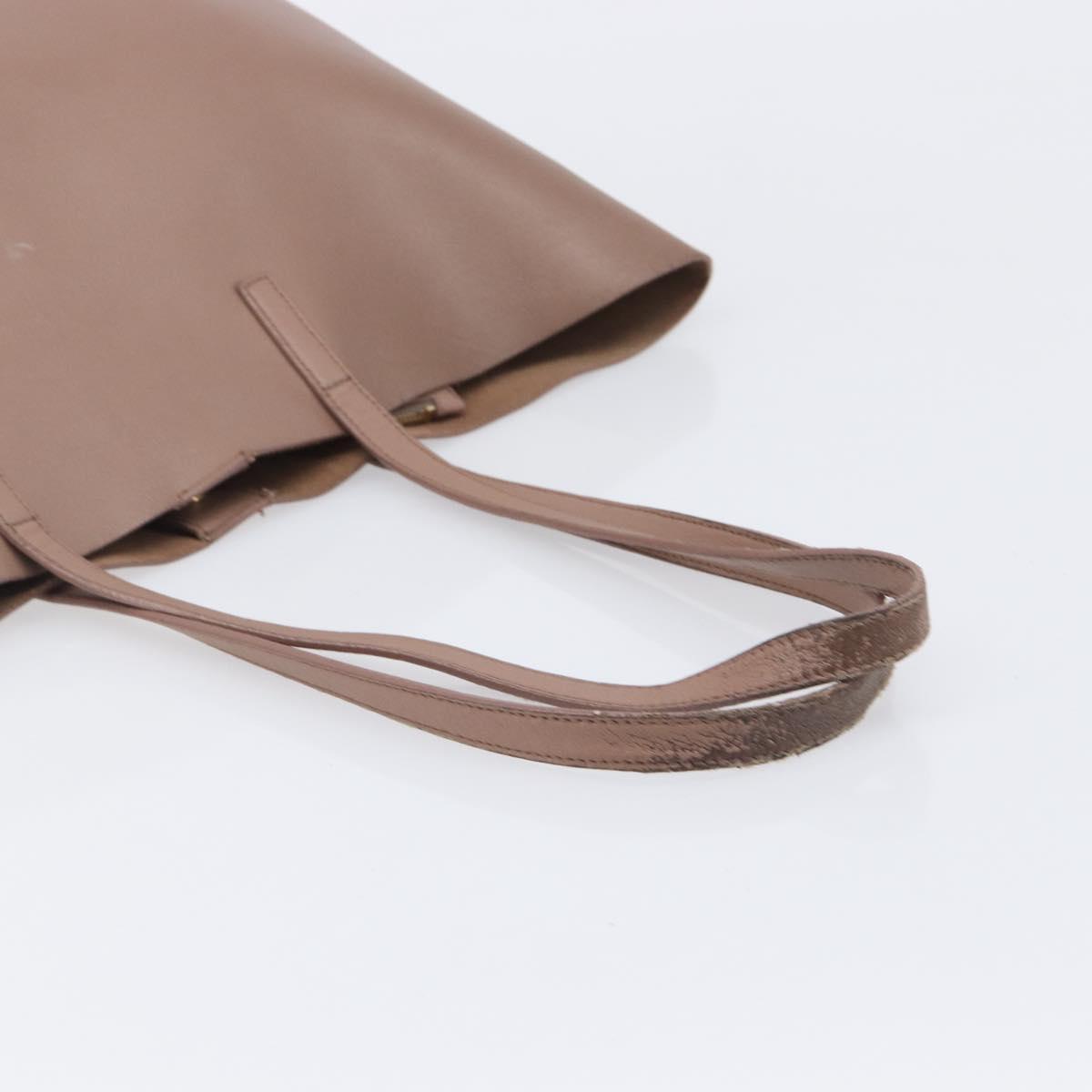 SAINT LAURENT Tote Bag Leather Pink Gold Tone 394195 Auth 201292