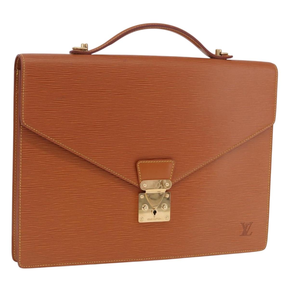 LOUIS VUITTON Epi Porte Documents Bandouliere Zipangu Gold M54468 LV Auth 201296