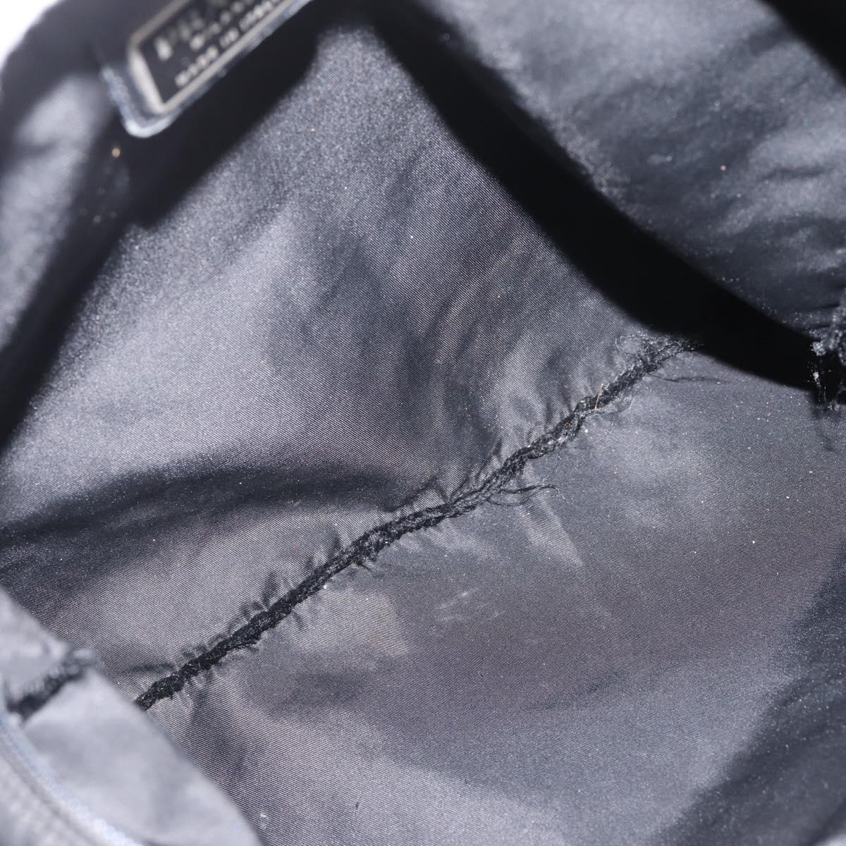 PRADA Shoulder Bag Nylon Black Silver Auth 201298