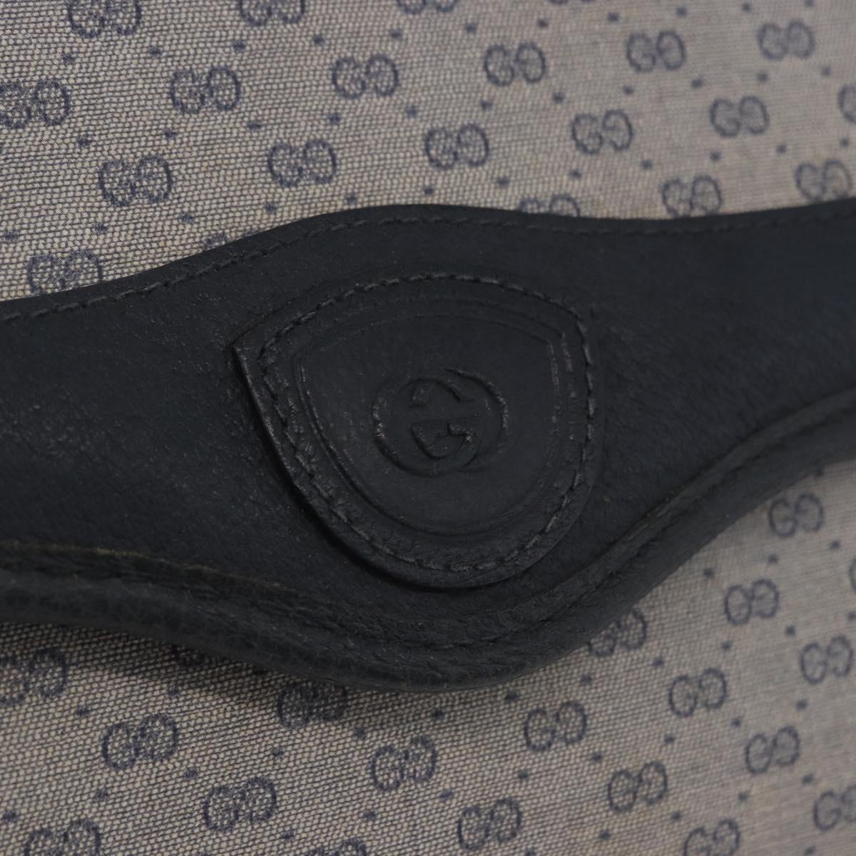 GUCCI Micro GG Shoulder Bag PVC Leather Navy Gold Tone 004 098 0670 Auth 201300