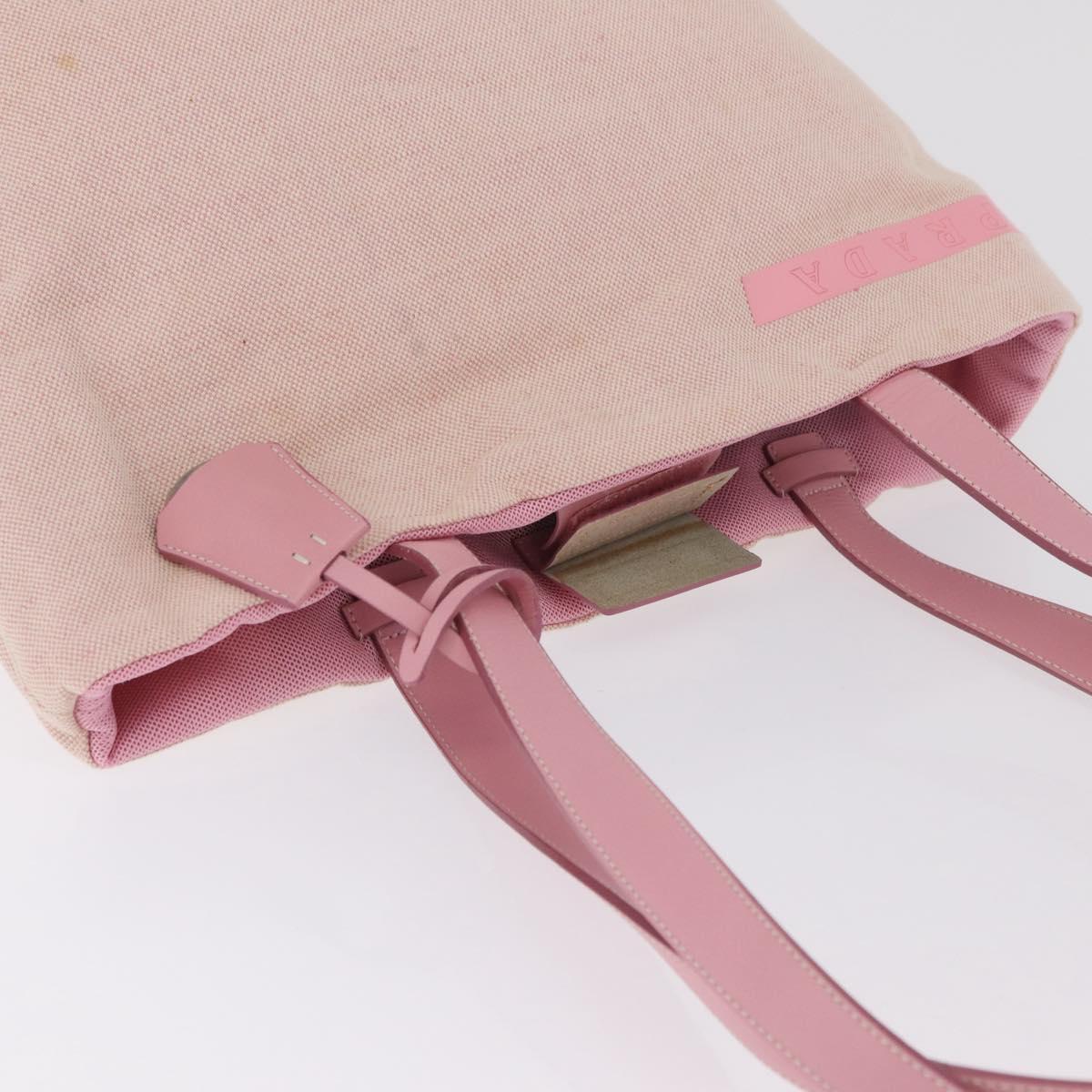 PRADA PRADA Sports Tote Bag Canvas Pink Auth 201301