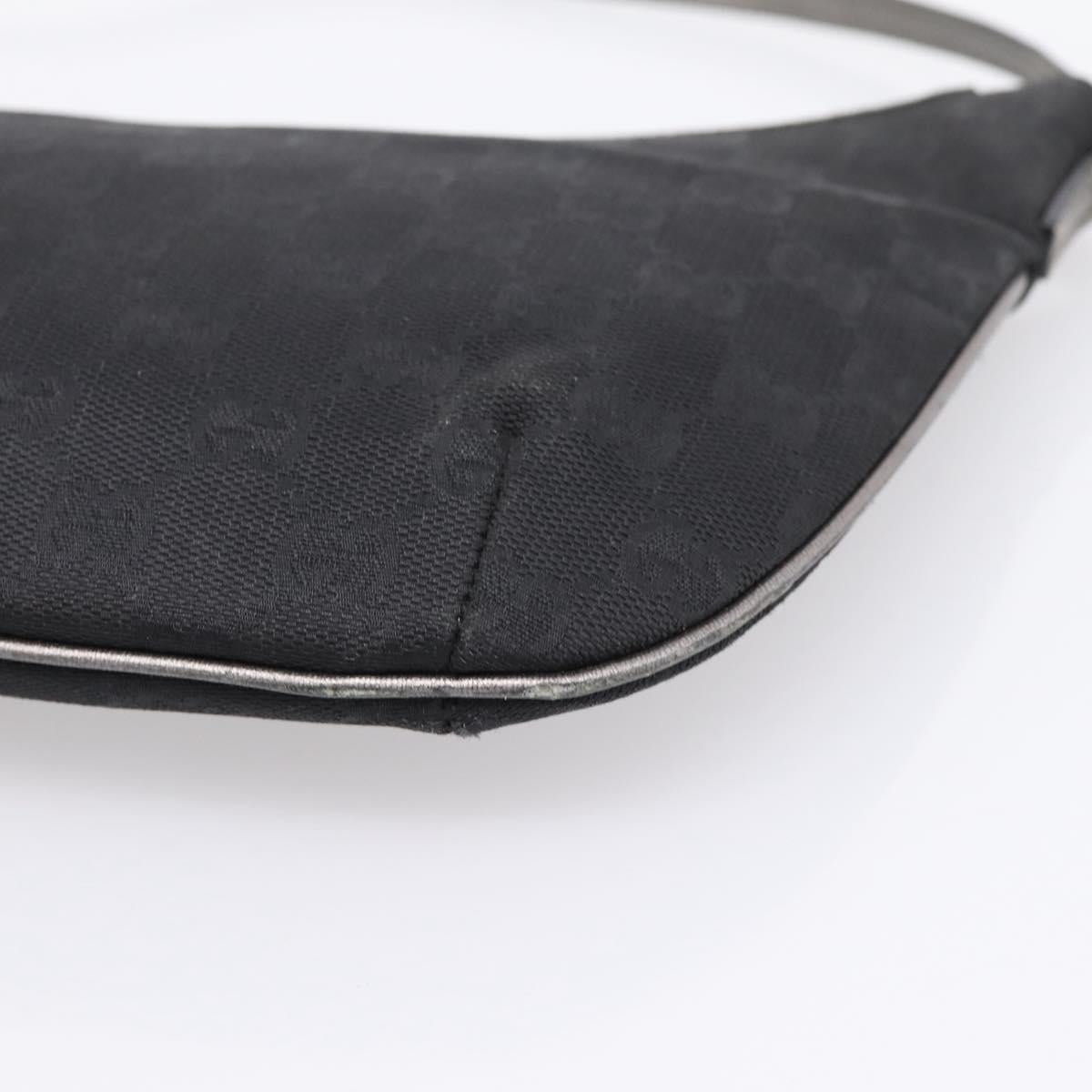 GUCCI GG Canvas Hand Bag Black Gold Tone 005 0813 Auth 201302