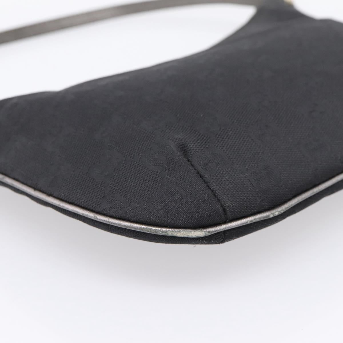 GUCCI GG Canvas Hand Bag Black Gold Tone 005 0813 Auth 201302