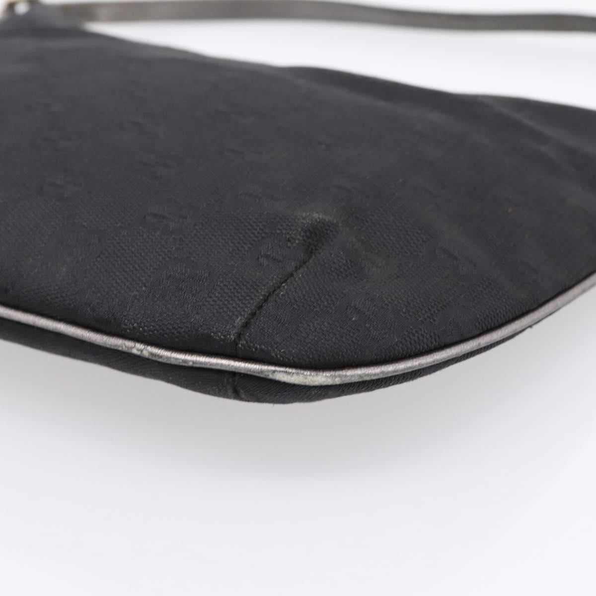 GUCCI GG Canvas Hand Bag Black Gold Tone 005 0813 Auth 201302