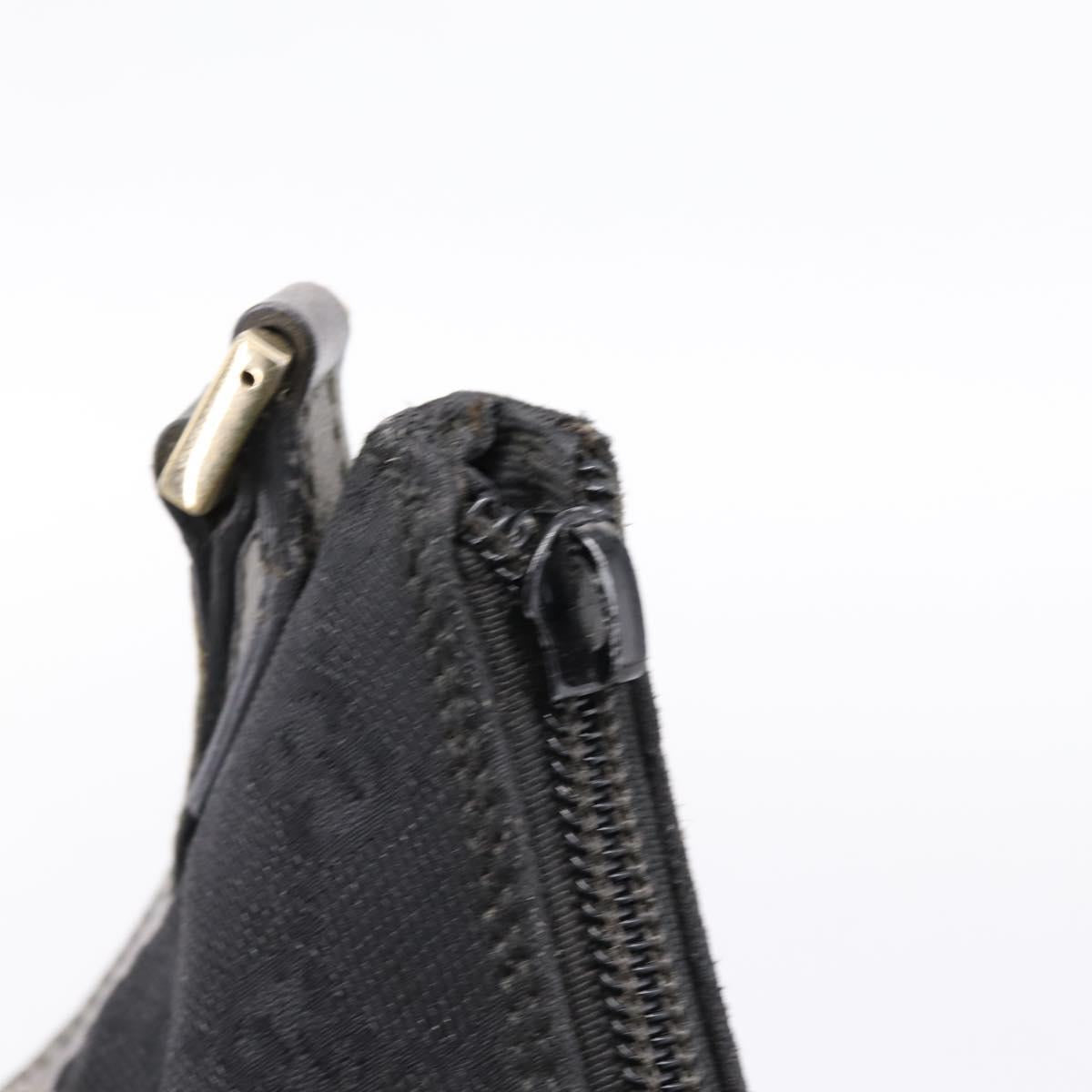 GUCCI GG Canvas Hand Bag Black Gold Tone 005 0813 Auth 201302