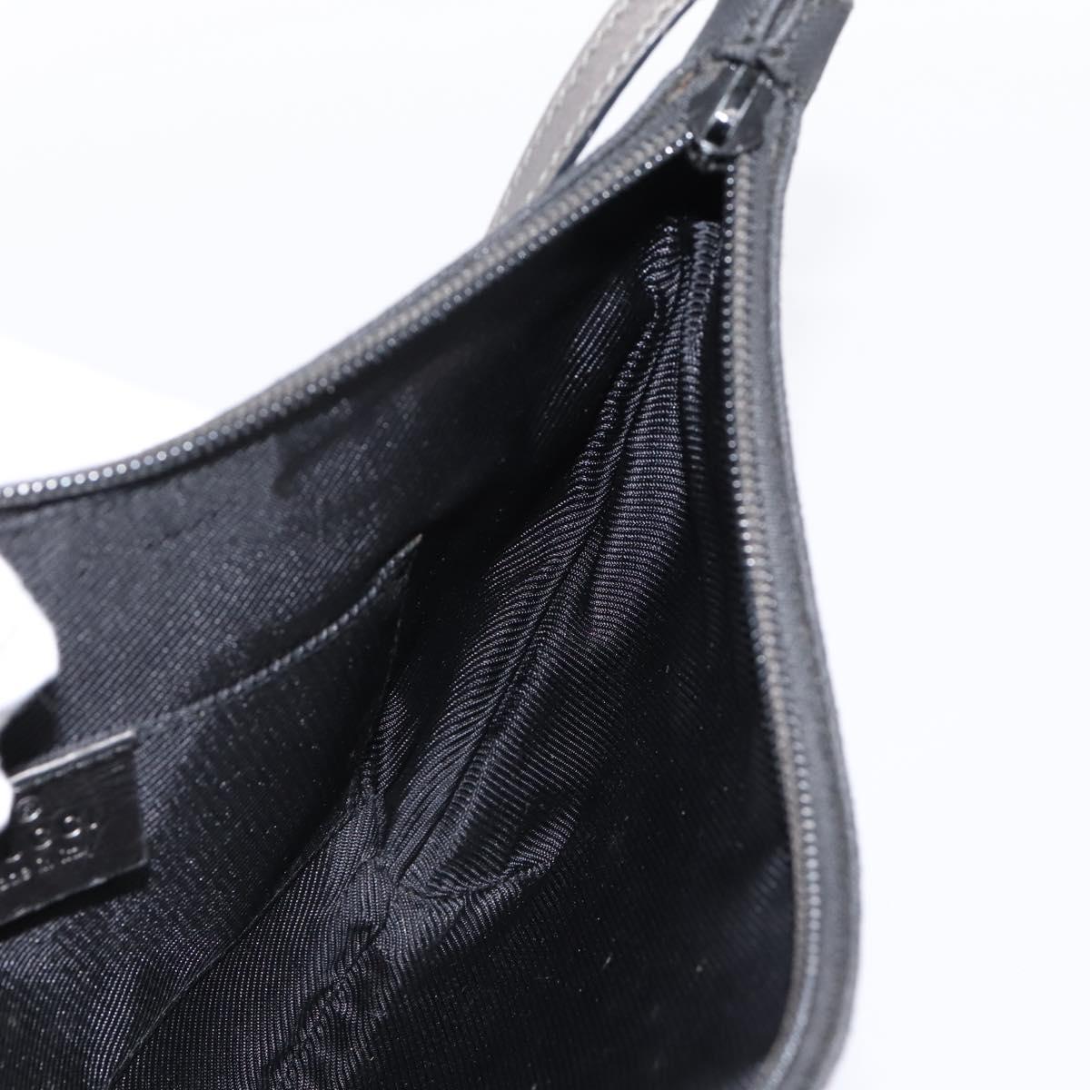 GUCCI GG Canvas Hand Bag Black Gold Tone 005 0813 Auth 201302
