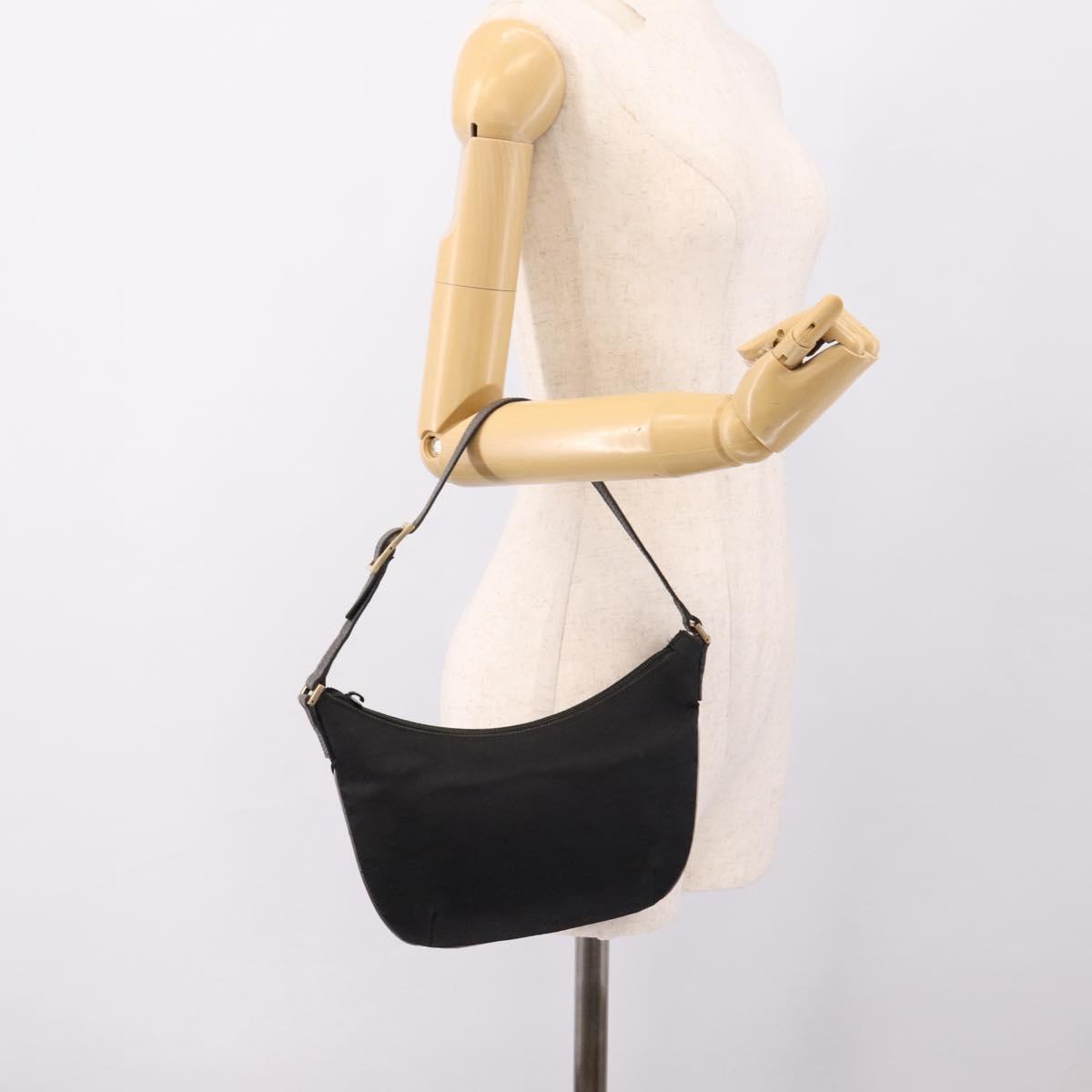 GUCCI GG Canvas Hand Bag Black Gold Tone 005 0813 Auth 201302