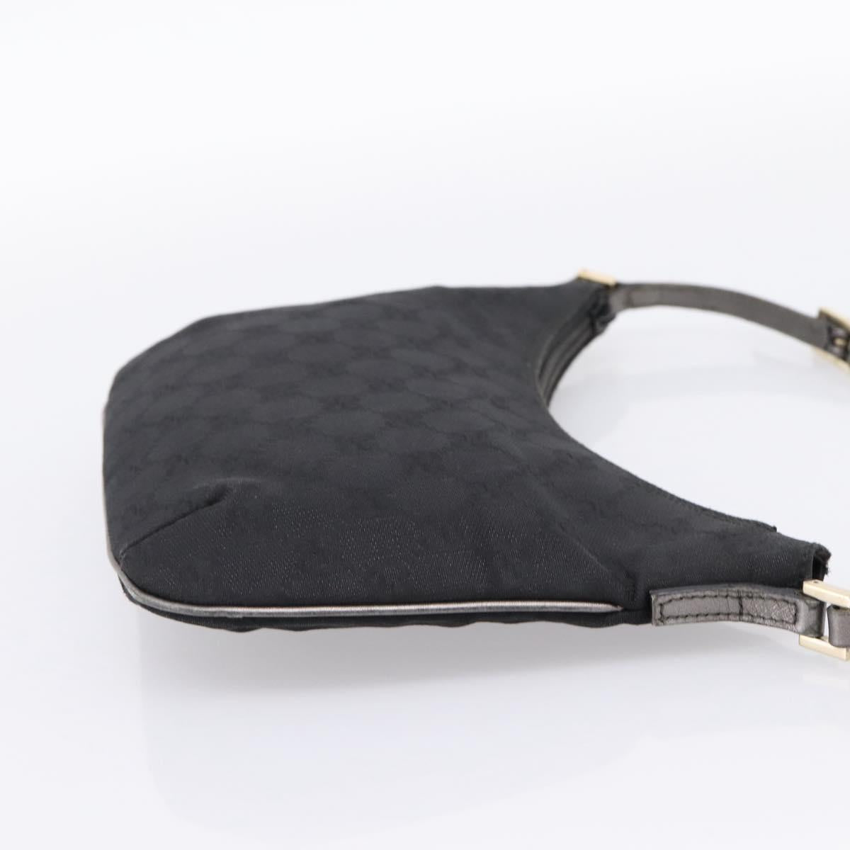 GUCCI GG Canvas Hand Bag Black Gold Tone 005 0813 Auth 201302
