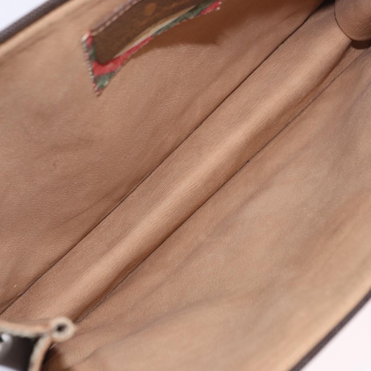 GUCCI GG Supreme Clutch Bag PVC Beige Gold Tone 89 01 029 Auth 201303