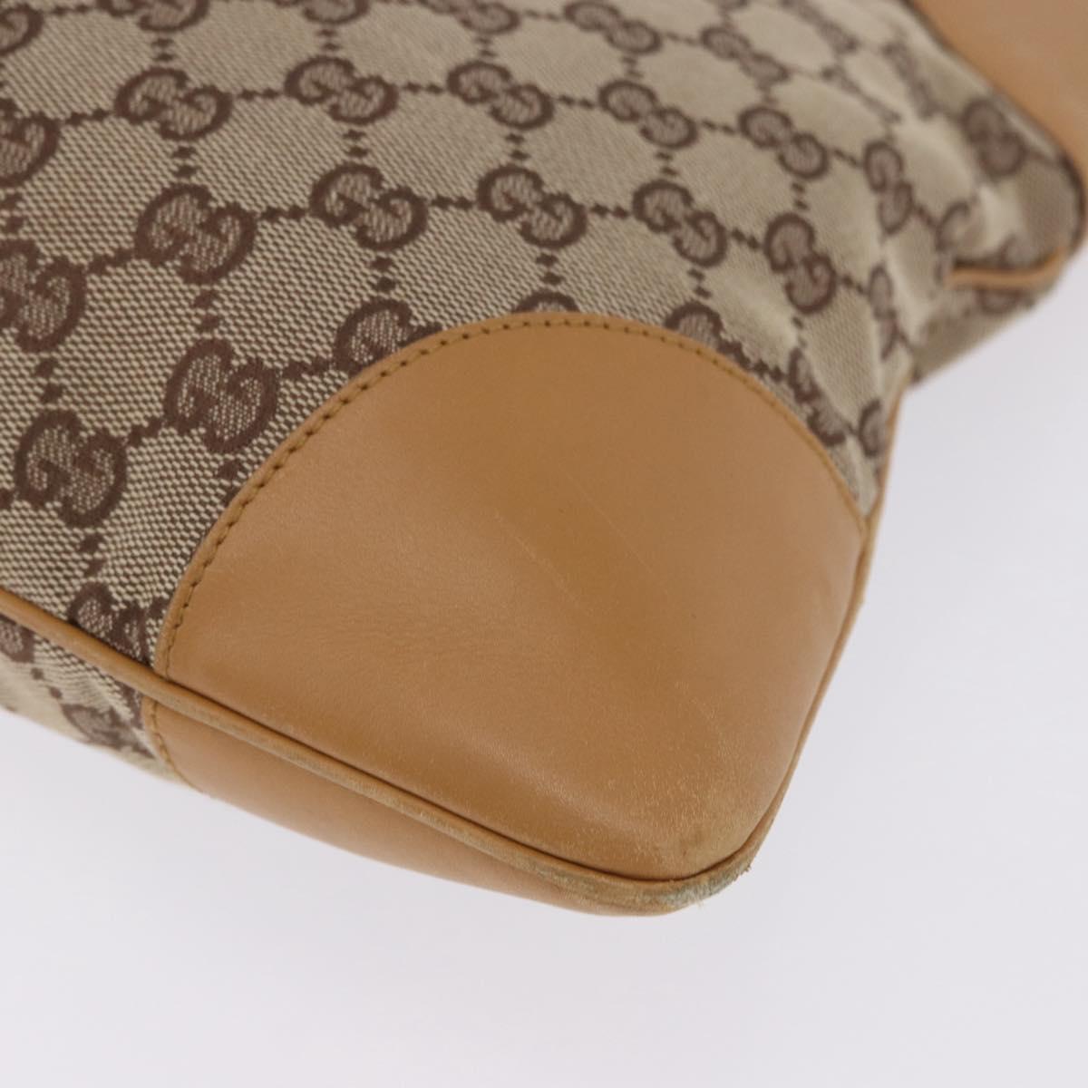 GUCCI GG Canvas Jackie Sherry Line Hand Bag Beige Gold Tone 001 4075 Auth 201304