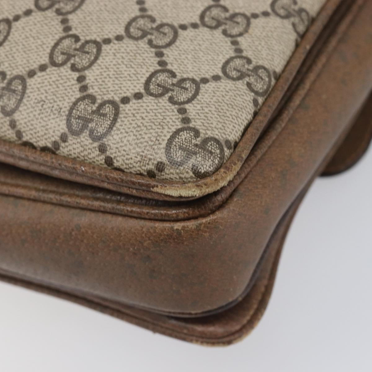 GUCCI GG Supreme Shoulder Bag PVC Beige Gold Tone 1 001 4084 Auth 201306