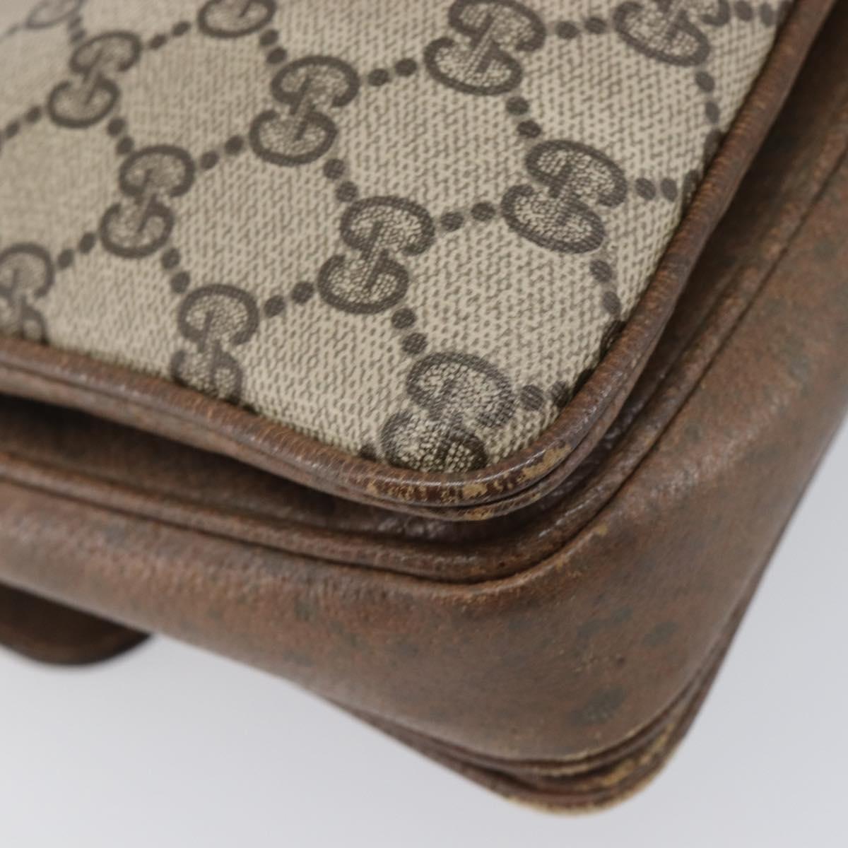 GUCCI GG Supreme Shoulder Bag PVC Beige Gold Tone 1 001 4084 Auth 201306