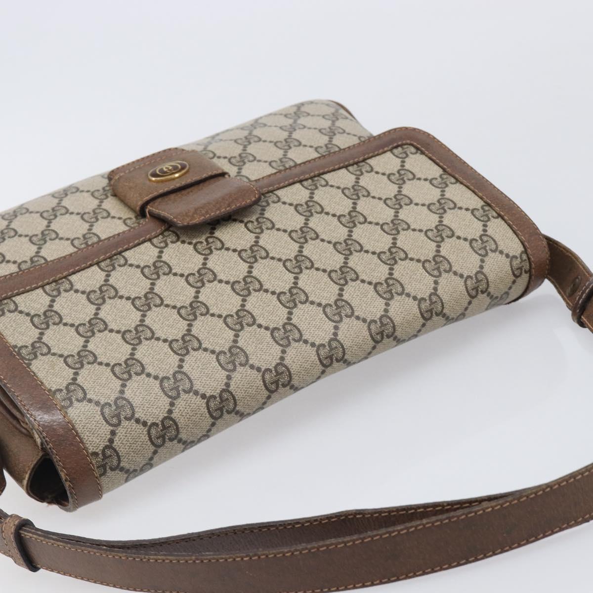 GUCCI GG Supreme Shoulder Bag PVC Beige Gold Tone 1 001 4084 Auth 201306